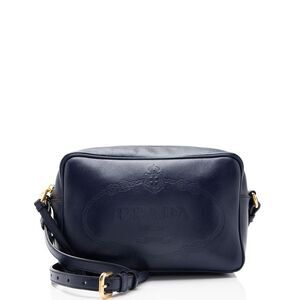 Prada Glace Calfskin Embossed Logo Camera Bag